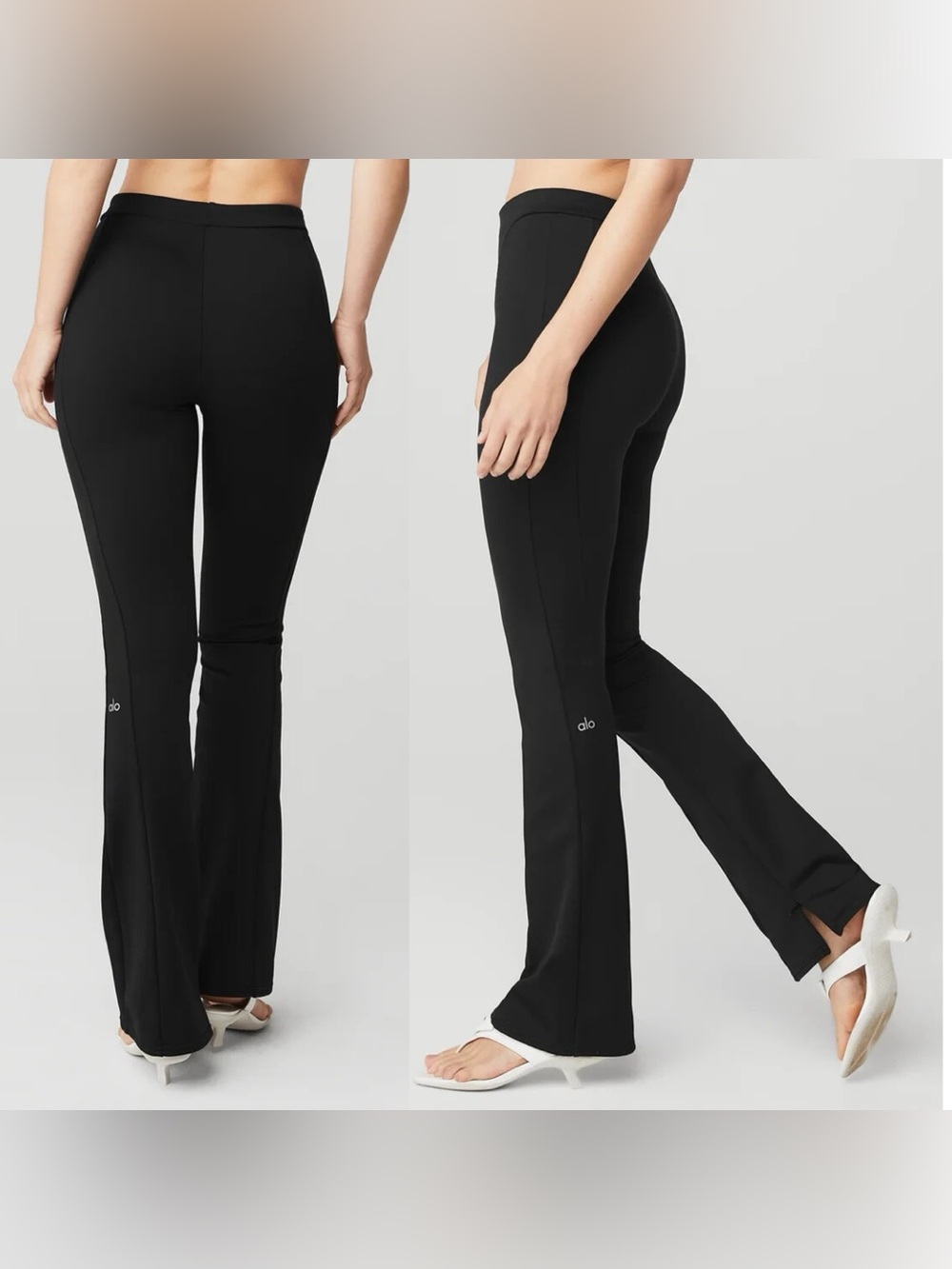 ALO Yoga Black Flared High-Waist Zip it Flare Leggings size S NWOT